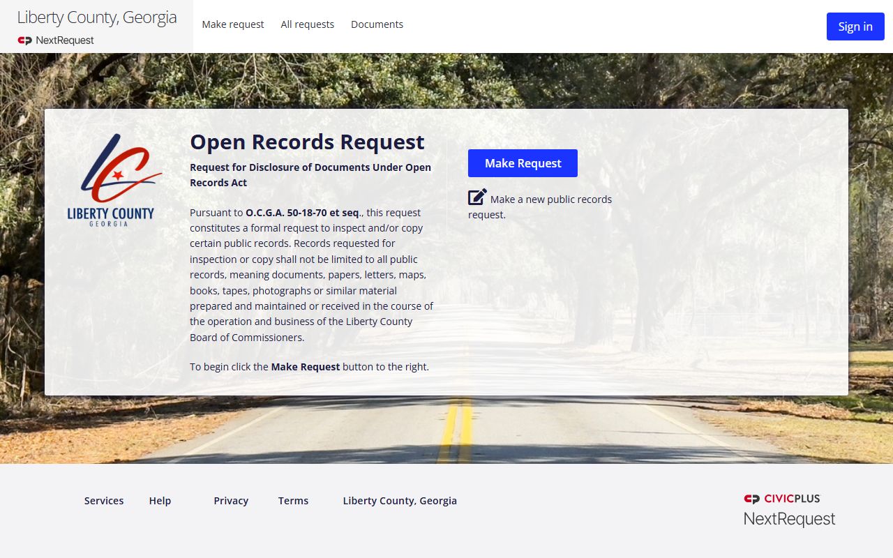 Liberty County court records NextRequest portal