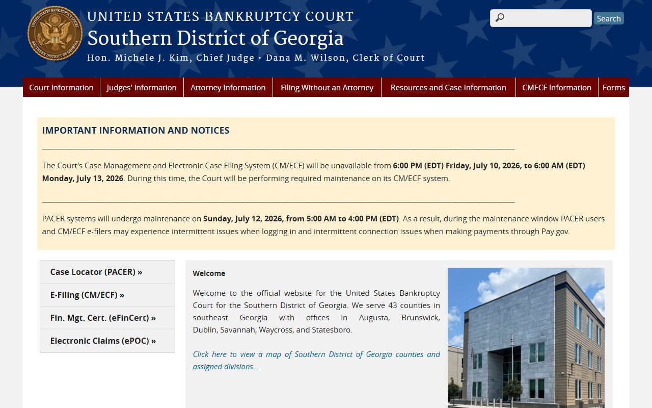 Liberty County Superior Court records federal bankruptcy court