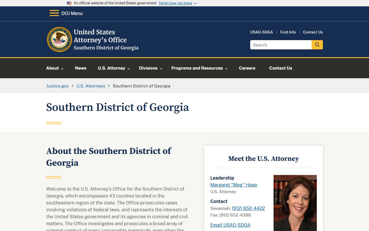 Liberty County Superior Court records U.S. Attorney Southern District of Georgia