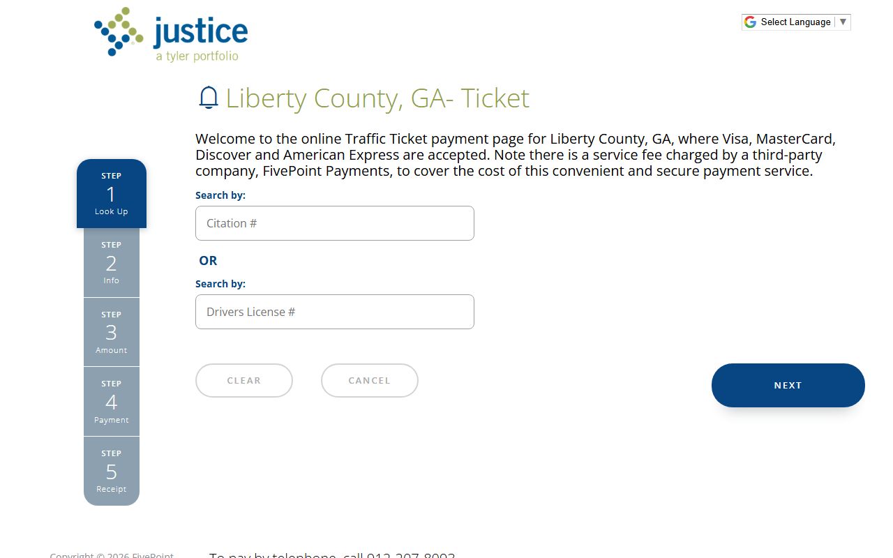Liberty County traffic court records FivePoint citation lookup