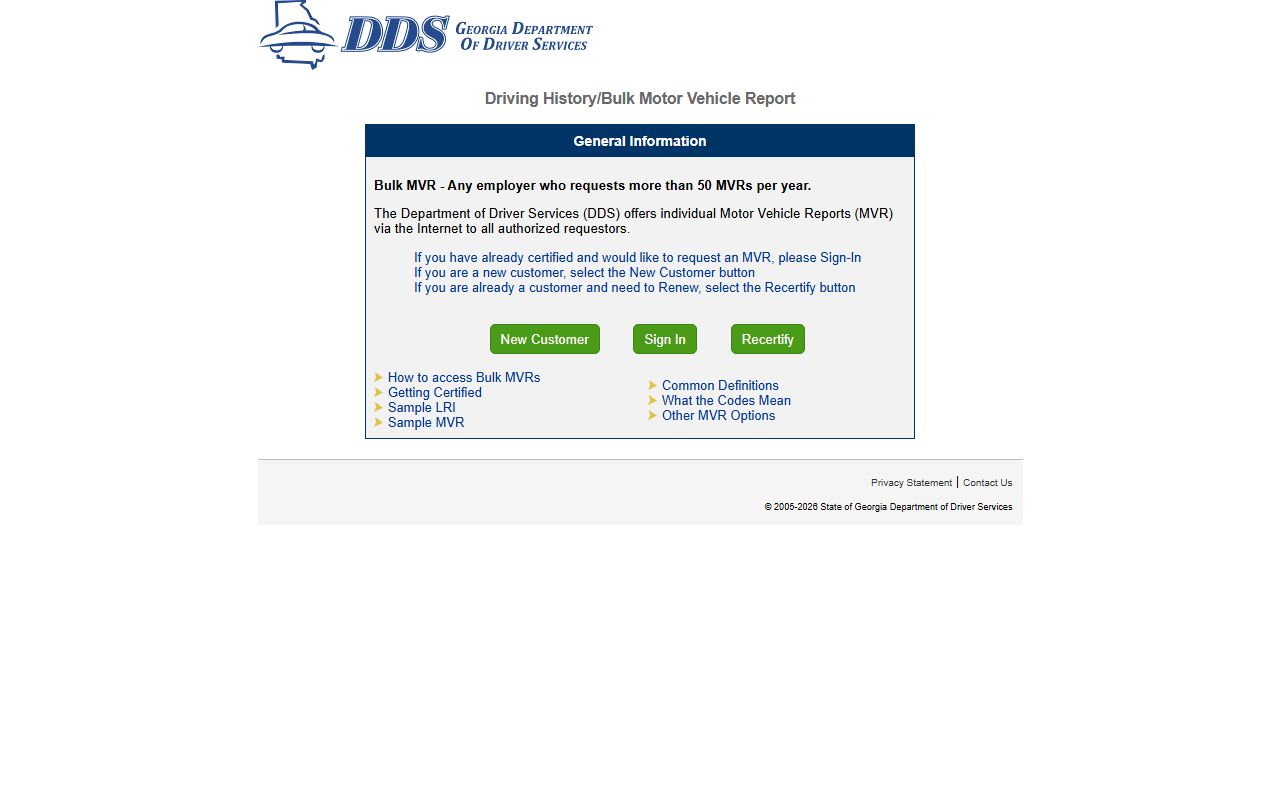 Liberty County traffic court records Georgia DDS online MVR portal