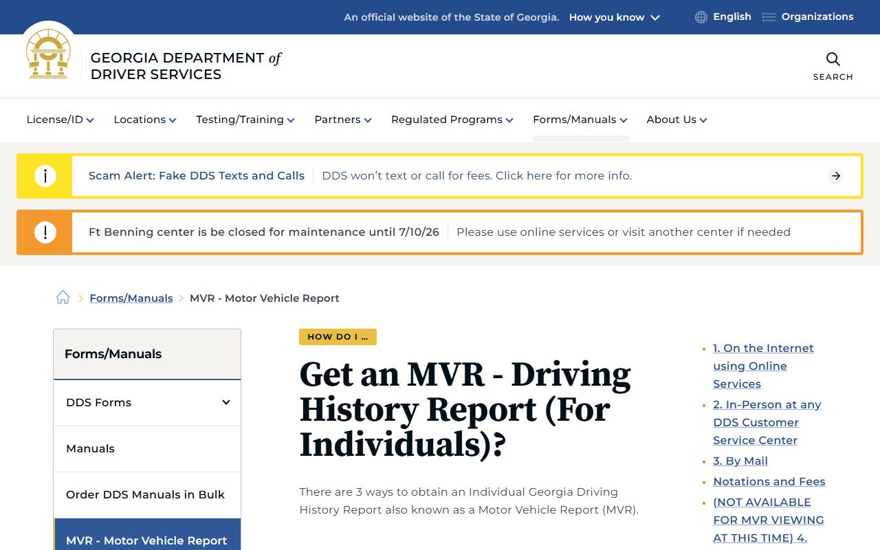 Liberty County traffic court records Georgia DDS MVR guide
