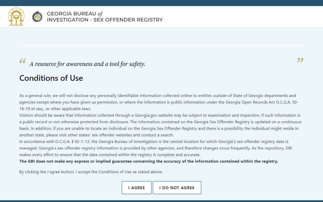 Liberty County warrant records Georgia Bureau of Investigation sex-offender registry search